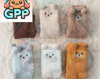 Chaussettes ours confortable Ours en peluche fait main coton