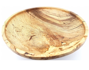 Wooden bowl / Spalted Beechwood / kitchen bowl - Handcrafted, Eco-Friendly & Food-Safe - 13.26" (33.7 cm) in Diameter