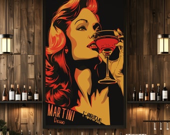 Martini Rosso - Wallart Poster Cocktails and Drinks