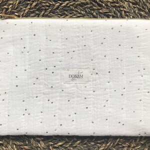 Pochette matelassée en double gaze de coton Blanc