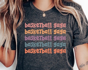 Basketball Gaga Shirt, Custom Mama Tee, Mama Crewneck T-shirt, Groovy Basketball Gaga T-shirt, Trendy Mama Shirt, Funny Woman Tee