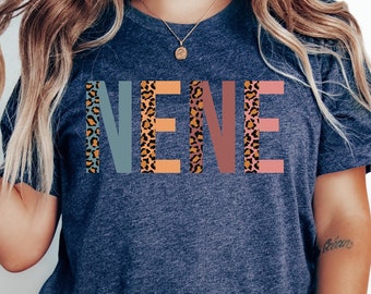Groovy Nene T-Shirt: Custom Mom Tee with Leopard Print Letters
