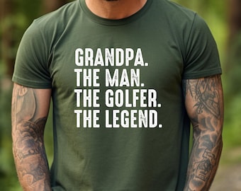 Golfer Grandpa Tee Shirt,Golf Lover Grandfather Tshirt,Golfer Shirt