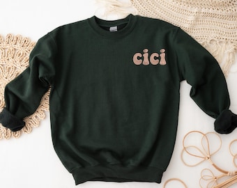 Embroidery Personalized  Sweatshirt,Custom Mama Hoodie,Gift For Mother,New Mama Gift,Embroidered Pocket Sweater