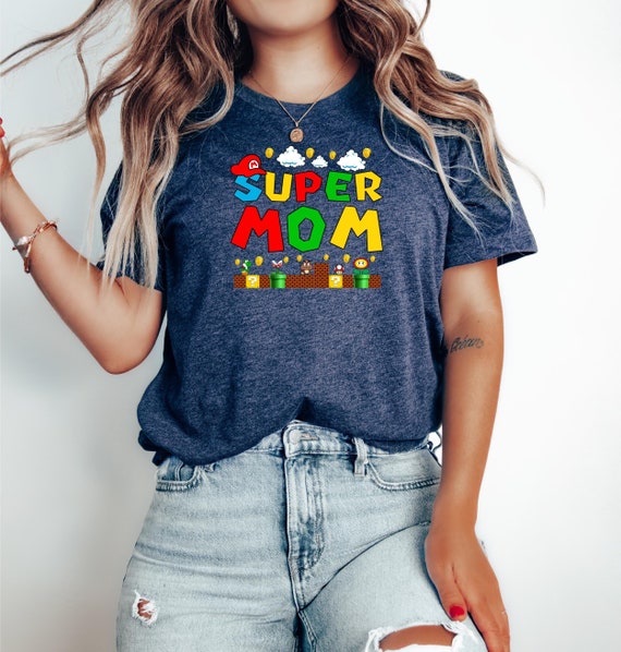 Super Mom Tshirt, Super Mothers Gift, Mario Tshirt, Gift For Mom, Funny Mom Tee, New Mom Shirt,First Mothers Day Gift,Mama Shirt