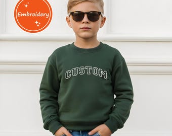 Youth Custom Embroidery Crewneck, Unique Team Outfit XS–S
