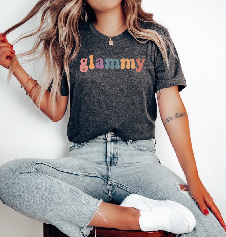 Glammy Shirt, Custom Mama Tee, Mama Crewneck T-shirt, Trendy Mom Shirt ...