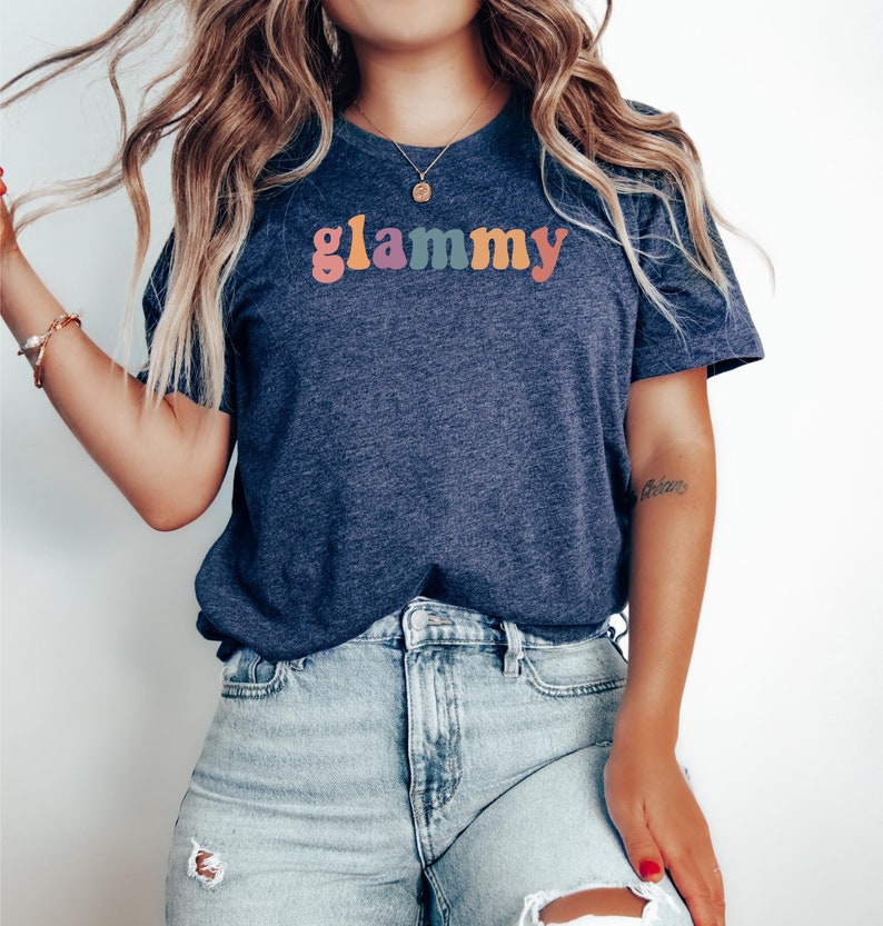 Glammy Shirt, Custom Mama Tee, Mama Crewneck T-shirt, Trendy Mom Shirt ...