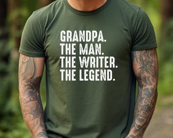 Writer Grandpa Tee Shirt,Gift For Writer