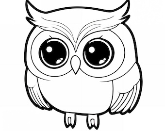 Ugglaunge - Digital målarbokbild