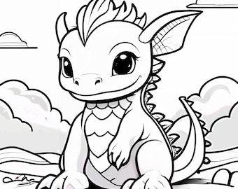 Drakeunge - Digital målarbokbild