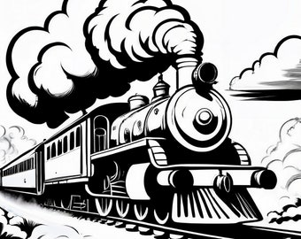 Tåg - Digital målarbokbild