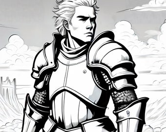 Pansarriddare - Digital målarbokbild