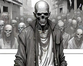 Zombieapokalyps - Digital målarbok