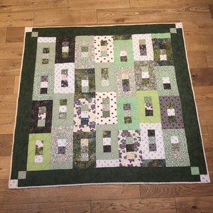 Patchwork-Quilt, grün, großer Schoß oder Baby