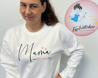 Muttertag, Mama, Muttertagsgeschenk, Geschenkidee, Mom Sweatshirt, personalisiert mit Namen, personalisiertes Mama Sweatshirt, Mama Pullover