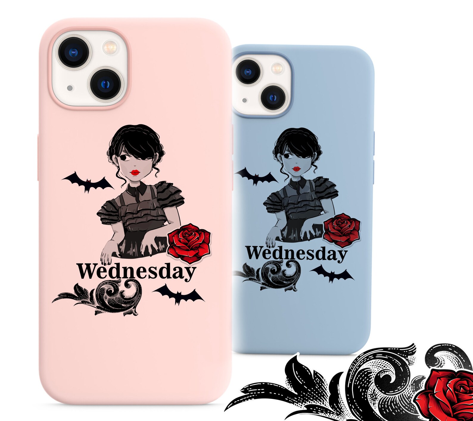 Wednesday Addams Cartoon Vector Print Gothic Art PNG, SVG, AI, Pdf ...