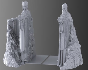 Podpórki do książek z posągami Argonatha z Władcy Pierścieni - pliki STL | Modele 3D | Isildur | Elendil | LOTR | 24 cm
