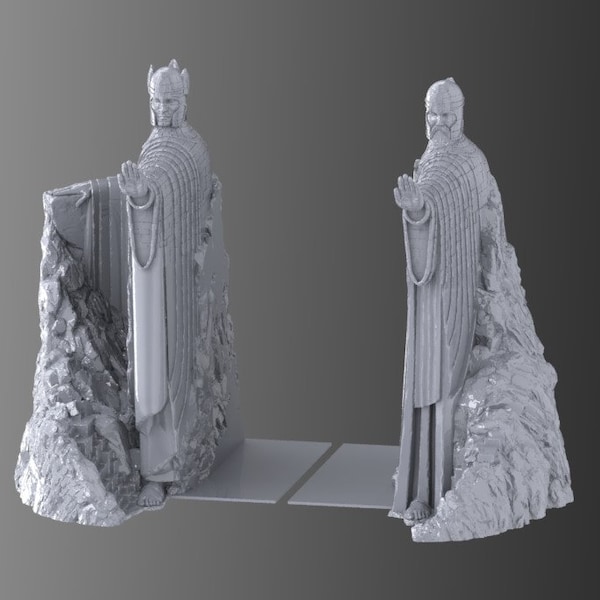 Podpórki do książek z posągami Argonatha z Władcy Pierścieni - pliki STL | Modele 3D | Isildur | Elendil | LOTR | 24 cm