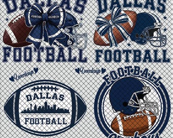 Vintage Dallas Football 4 PNG Bundle, Game Day Png, Dallas Football Png, Sports Design, Sublimation Football Graphic,Football Lovers
