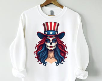 Vintage Sugar Skull 4th of Jul 2020 Flagge Design (digitaler Download)