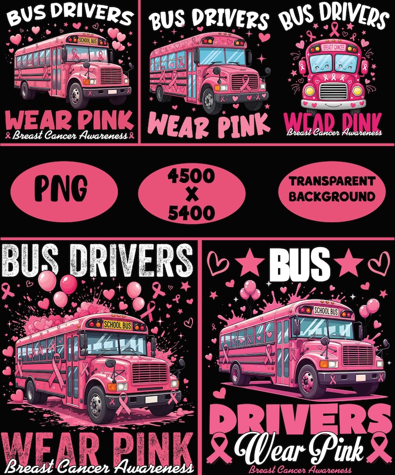 Pink Drivers Icon Breast Cancer Awareness Bus Drivers PNG , We Wear Pink Bus Drivers, Bus ...