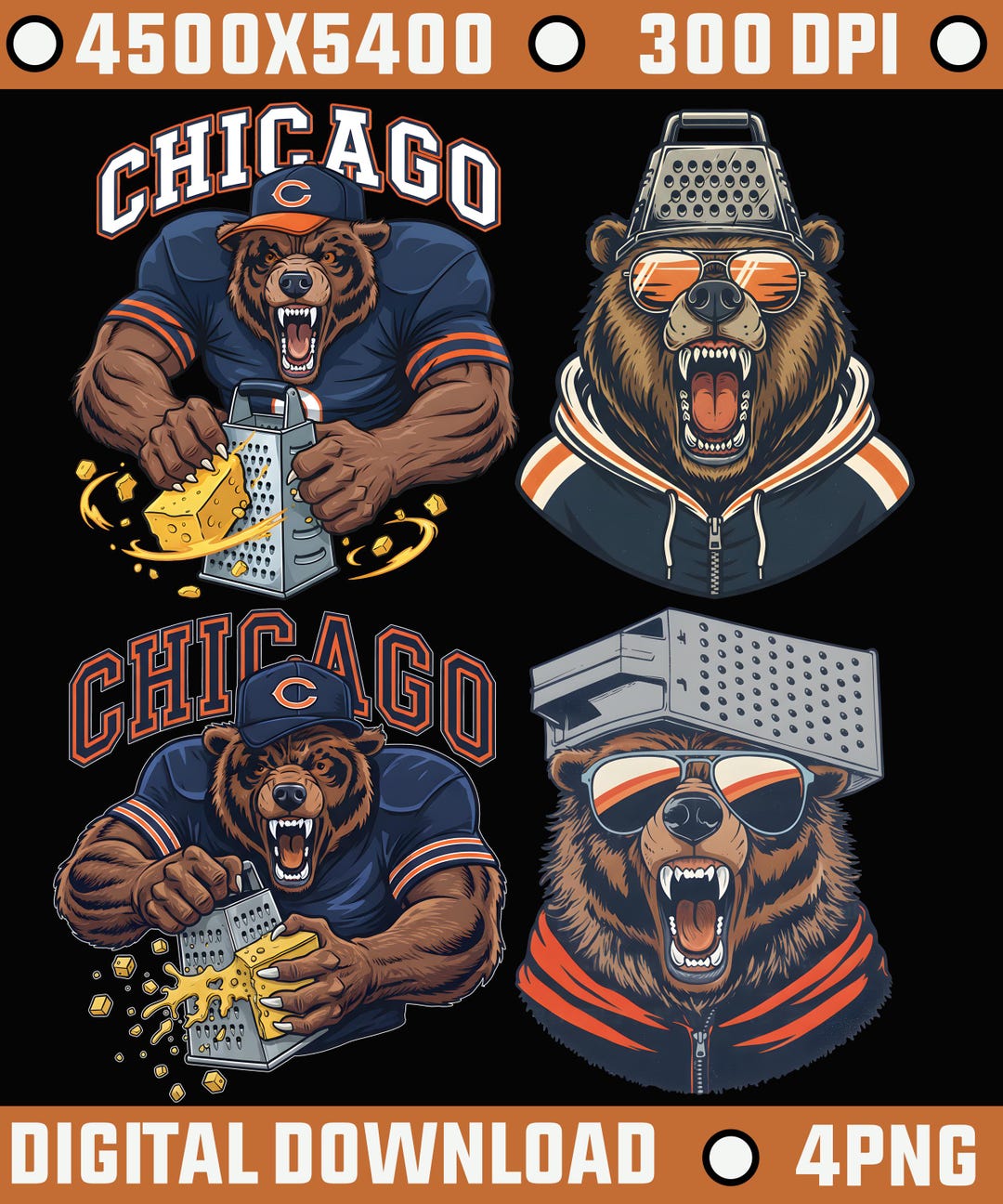 Chicago Bears Grater Hat Png-bears Cheese Grater PNG, Chicago Football ...