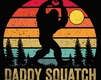 Papa Squatch Retro Vintage Png, Sasquatch Papa, Bigfoot Mama Vatertag Png, Sasquatch Bigfoot Wald, Geschenk für Papa Papa, lustiges Papa Geschenk