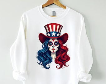 Vintage Sugar Skull 4th of Jul 2020 Flagge Design (digitaler Download)