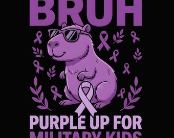 Purple Up für Militärkinder Militärkind Monat Capybara PNG, Purple Up Military Kids Monat Design PNG, Monat des Militärs PNG