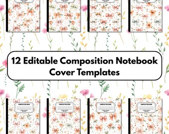 Floral Coquette Notebook Cover: 12 Canva Templates (Digitaler Download)