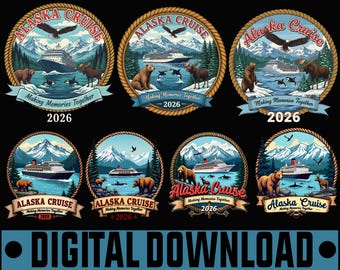 Alaska Cruise Squad 2026 PNG, passendes Alaska Familie und Freunde Shirt, Reise Urlaub Reisen Png, Erinnerungen machen, Alaska Cruise Clipart.