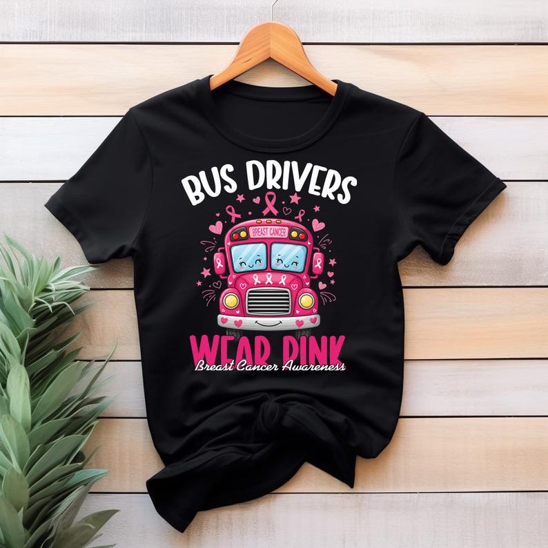 Breast Cancer Awareness Bus Drivers PNG , We Wear Pink Bus Drivers, Bus ...