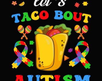 Autismus Bewusstsein PNG Bundle, Lassen Sie uns Taco Bout Autismus Shirt Design, Autismus Puzzle Herz PNG, Cinco De Mayo Autismus Squad Support Design.