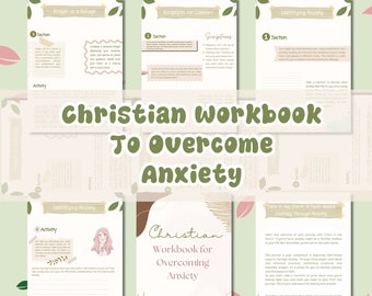 Christian Anxiety Healing Workbook, Bible Self-Love Workbook, PDF Anxiety Healing E-book, Downloadable Bible Study Resources
