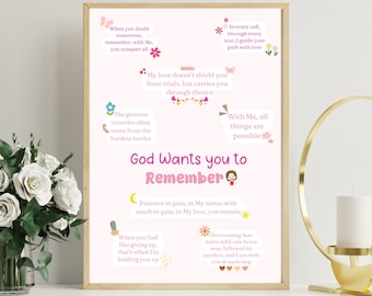 Christian Affirmation Wall Art, Digital Teenage Girl Gift, Anxiety Wall Art, Church Gift, Nurse Wall Art,  Christian Office Decor