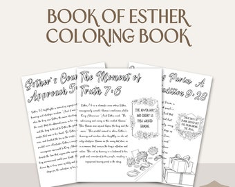 Bible Book Of Esther, Coloring, Journaling, Digital Download, Bible Study, Christian Gift, Perhaps You Were Born For Such A Time As This