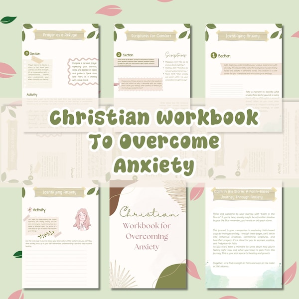 Christian Anxiety Healing Workbook, Bible Self-Love Workbook, PDF Anxiety Healing E-book, Downloadable Bible Study Resources