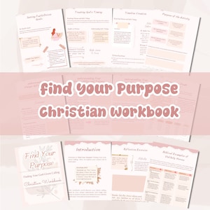 Find Your Purpose Workbook, Christian, Find Yourself Journal, Church Gift, Printable Christian Workbook, Church Gift, Bible Journal
