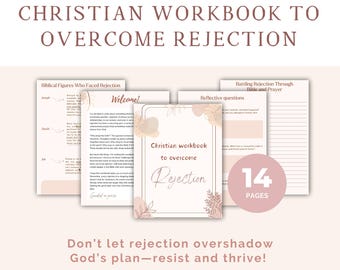 Christian Workbook To Overcome Rejection, Christian, Bible Study Tool, Church Gift, Printable, Church Gift, Bible Journal, Digital Download