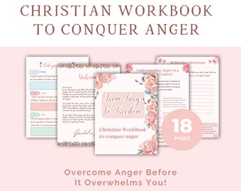 Christian Workbook To Conquer Anger, Digital Journal, Printable Journal, Bible Study Tool, Woman Bible Study Tool, Anger Management, PDF