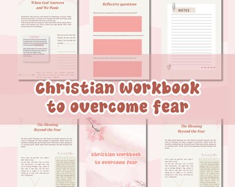 Fear Workbook, Christian Workbook, Healing Book, Journal, Bible Study Tool, Digital Tool, Printable, Woman Bible Tool, Church Gift