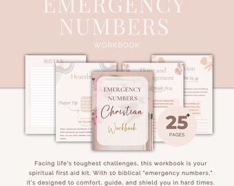 Bible Emergency Numbers Workbook, Digital Download, Bible Study, Daughter Gift, Church Gift, Digital Journal