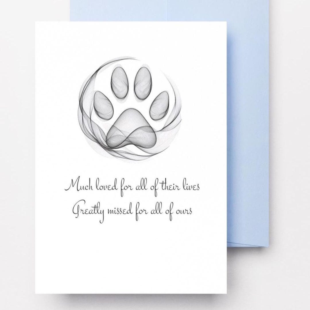 Dog Pawprint Sympathy Card Digital Download: Pet Loss, Thinking of You ...