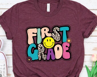 First Grade Shirt, Back To School Shirt, Hello First Grade Rainbow Shirt, First Grade Shirt, First Grade Teacher Shirt,1st Grade Shirt
