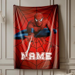Custom Spider Blanket , Spider Hero Gift For Kids , Spider Birthday Theme Party, Superhero Christmas Gift For Kids