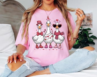 Comfort Colors Valentine Goose Shirt, Comfort Colors Goose Sweatshirt, Cute Love Goose Tee, Funny Valentine Animal Gift for Her