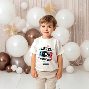 Personalized Birthday Shirt,Level 5 Unlocked Shirt,Boy Gamer Shirt,Kids Birthday Party,level up birthday,5 birthday tshirt,level up 10 shirt