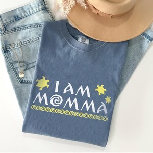 I Am Momma Comfort Colors Shirt, Ocean Turtle Mom Tee, Beachy Mom Life Shirt, Moana Inspired Gift for Moms, Summer Vacation T-Shirt image 3