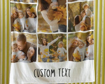 Personalized Family Photo Collage Minky Blanket, Custom Cozy Gift for Loved Ones, Custom Collage Blanket, Perfect Family Photo Gift